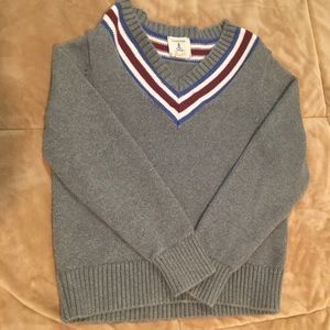 Boys Lands End size 7 V neck grey sweater